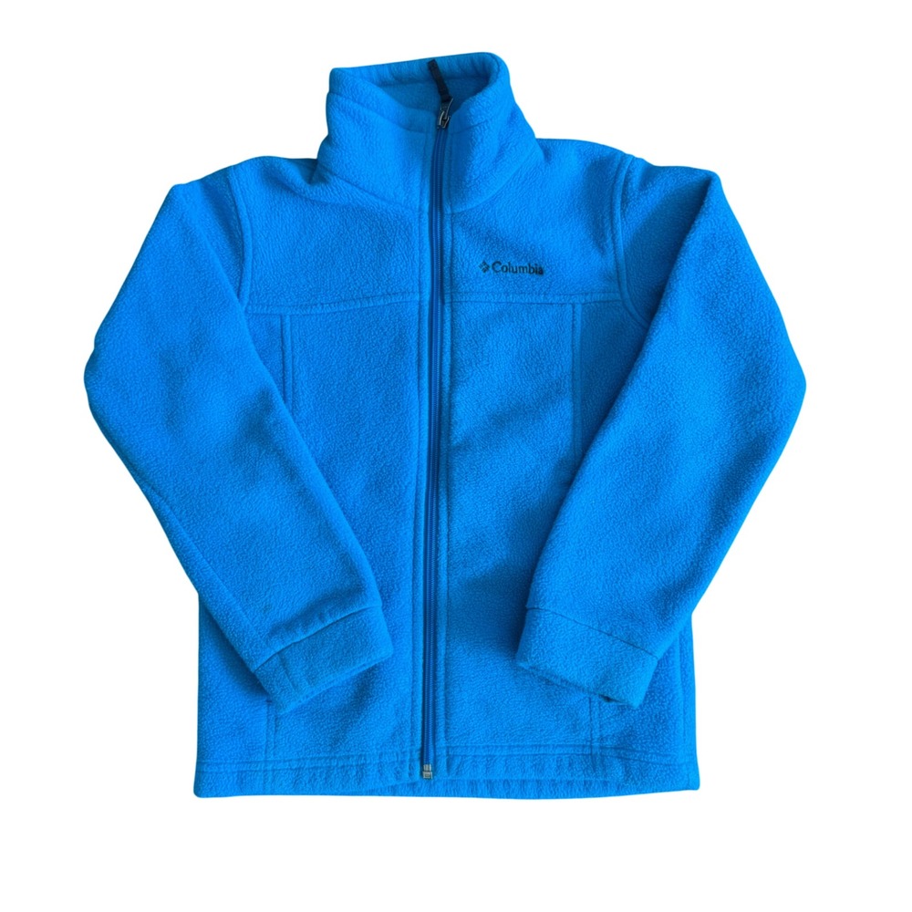 Columbia Fleece boys Full Zip Jacket  Size S 8 bright Blue Outdoor utility layer